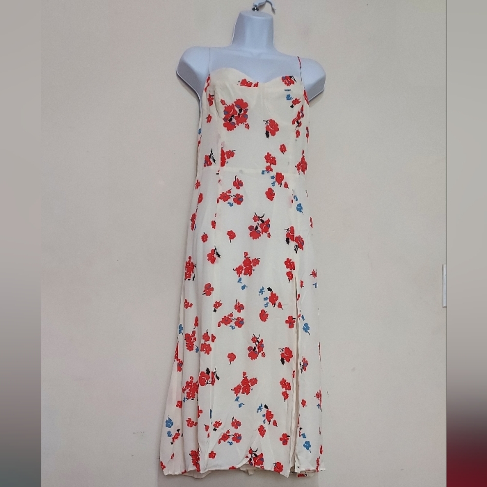 Reformation Juliette Floral Dress With Adjustable Self Tie Strap Sz-12 NWOT